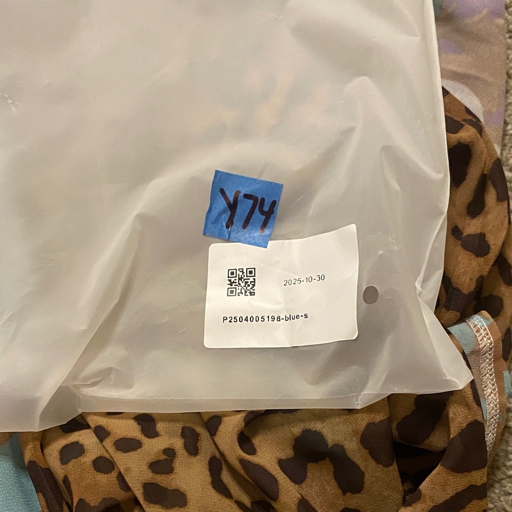 NWT Chiffon Splicing Lace Split Leopard Print Max… - image 6